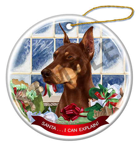 Doberman Red Ornament