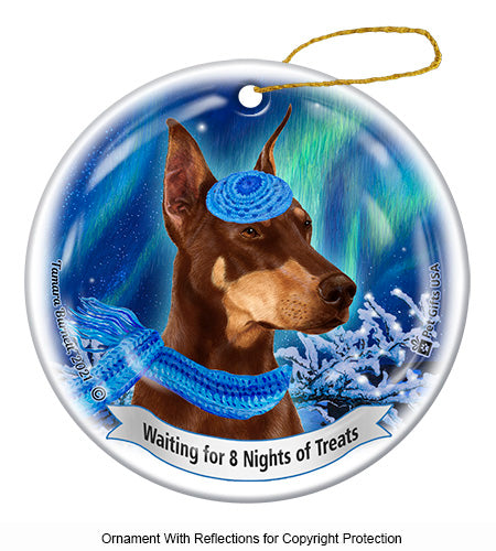 Doberman Cropped Red Ornament