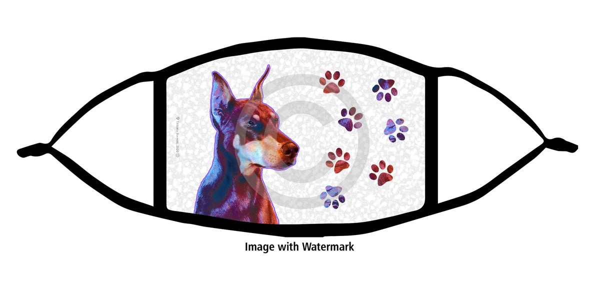 Doberman (Cropped Red) Face Mask