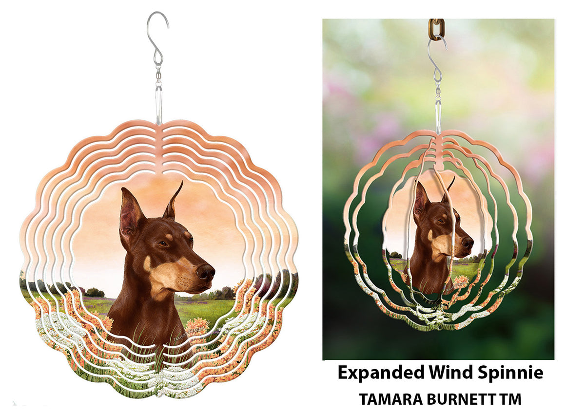 Doberman Red Style 1 Cropped Wind Spinner