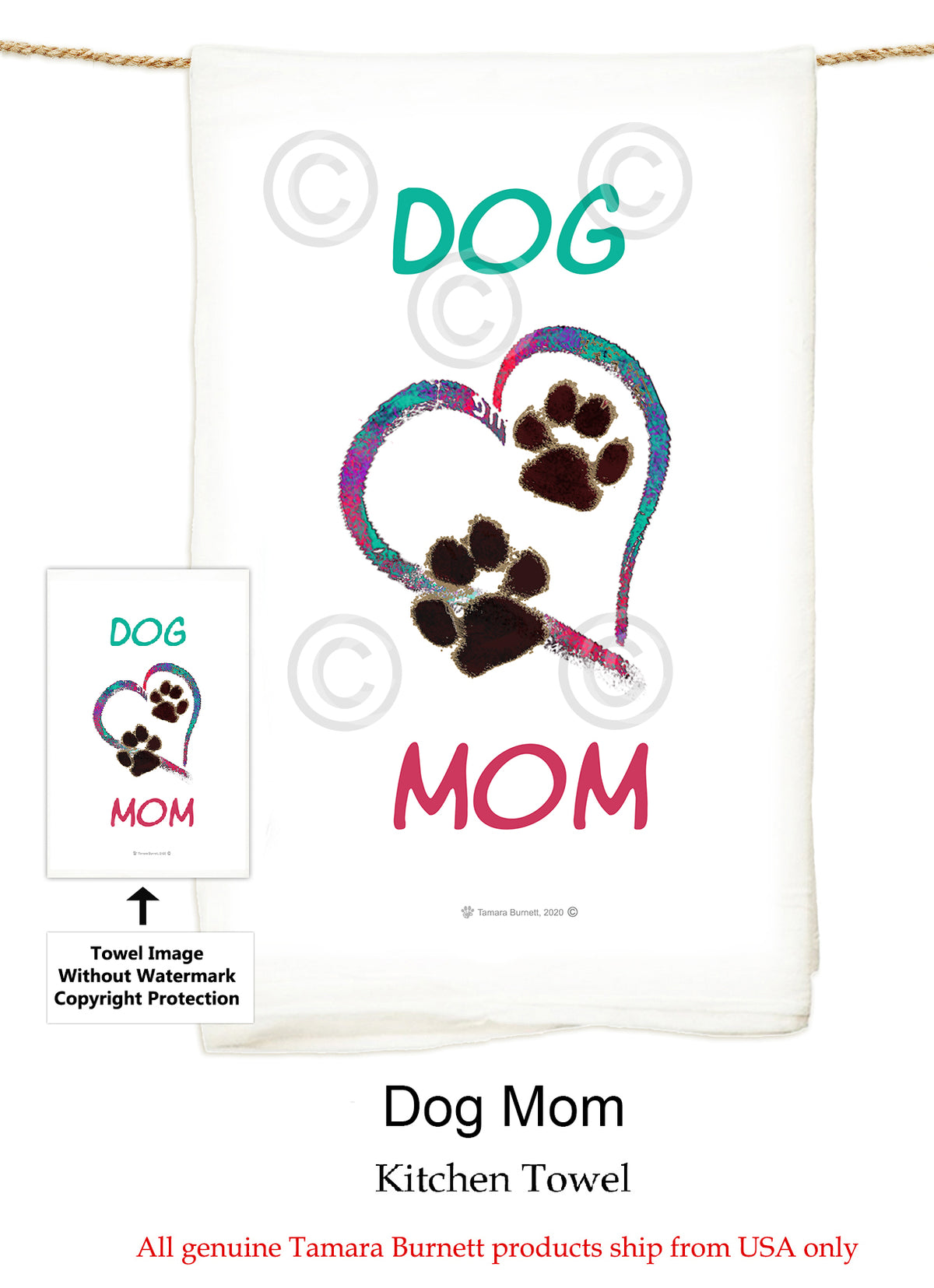 Dog Mom Flour Sack Towel