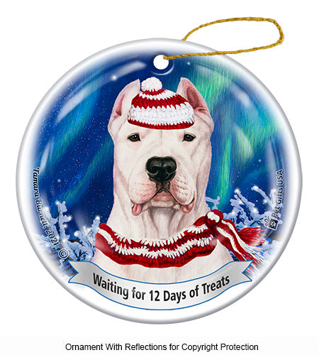 Dogo Argentino Cropped 12 Days of Treats Ornament