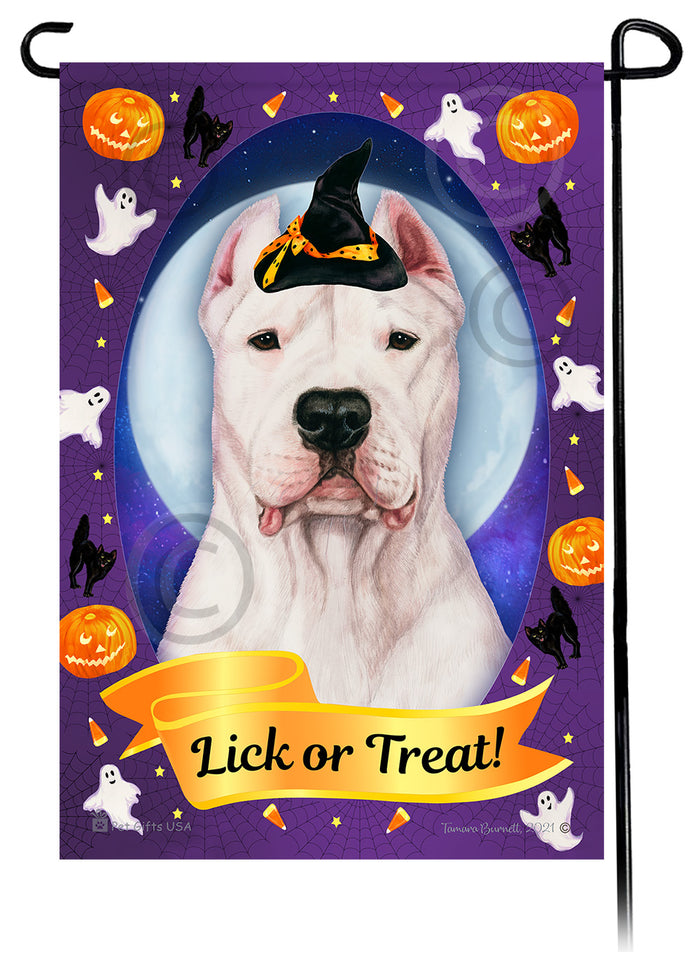 Dogo Argentino Halloween Howls Garden Flags