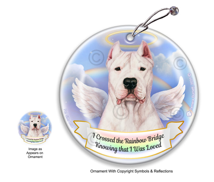 Dogo Argentino Cropped Rainbow Bridge Memorial Ornament