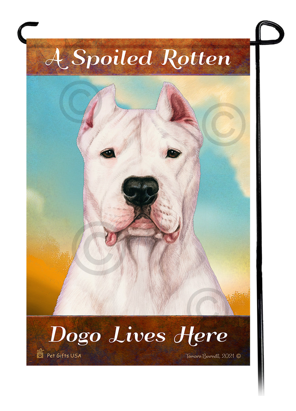 Dogo Argentino Spoiled Rotten Garden Flags