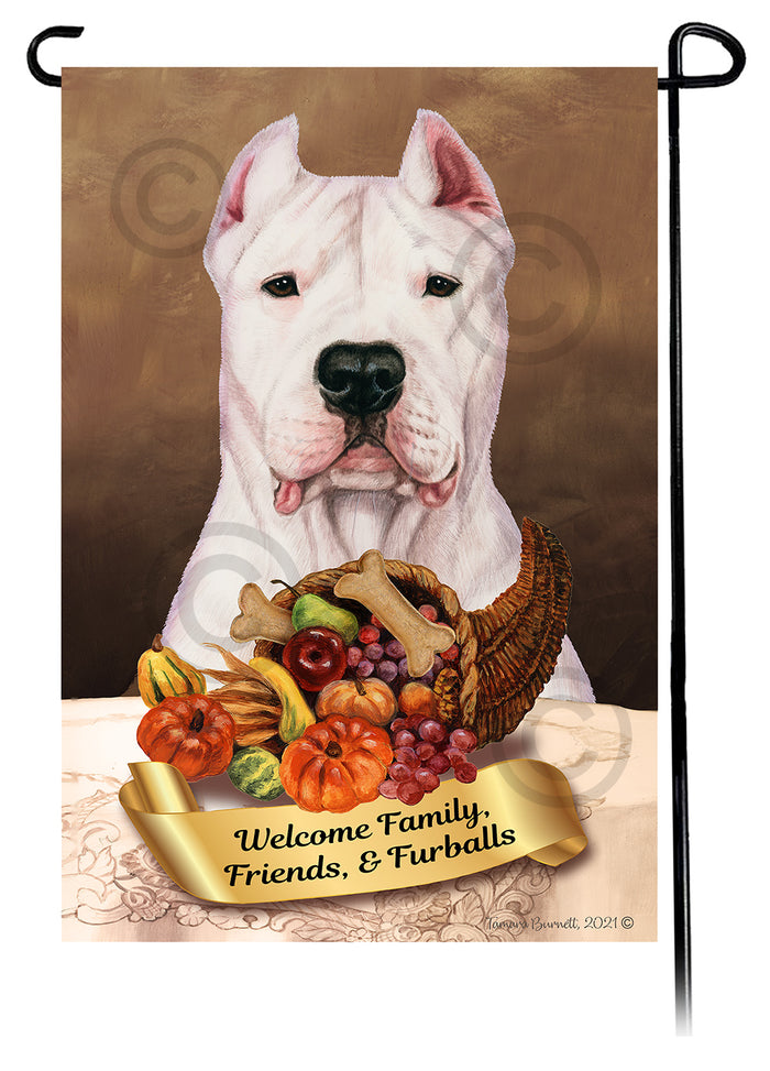 Dogo Argentino Thanksgiving Garden Flags