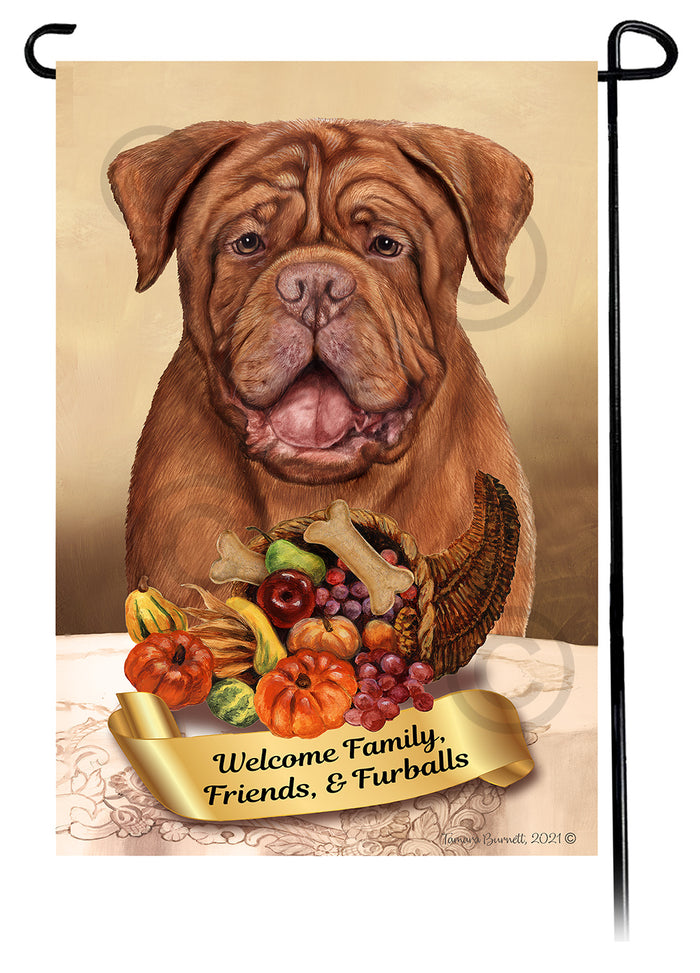 Dogue de Bordeaux Thanksgiving Garden Flags