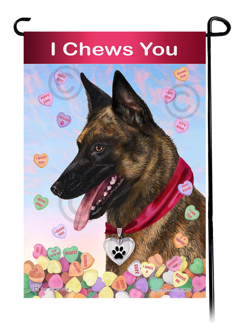 Dutch Shepherd Valentine Sweetheart - Garden Flag