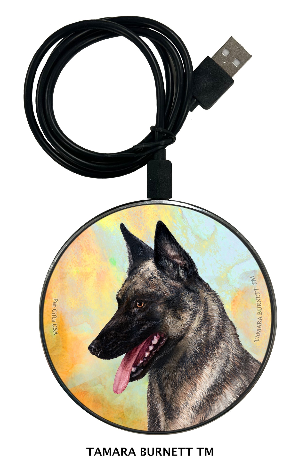 Dutch Shepherd Silver Brindle Zoomies Wireless Charger