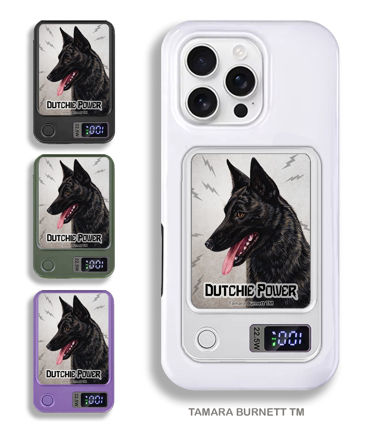Dutch Shepherd Black Brindle Phone Bank Wireless Charger