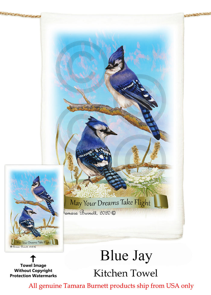 Eastern Blue Jay Flour Sack Towel