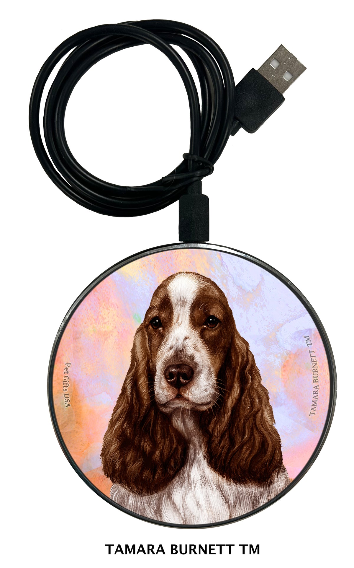 English Cocker Spaniel Liver and White Zoomies Wireless Charger