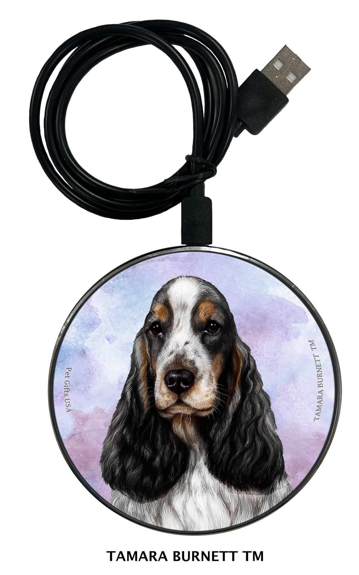 English Cocker Spaniel Tri-Color Zoomies Wireless Charger