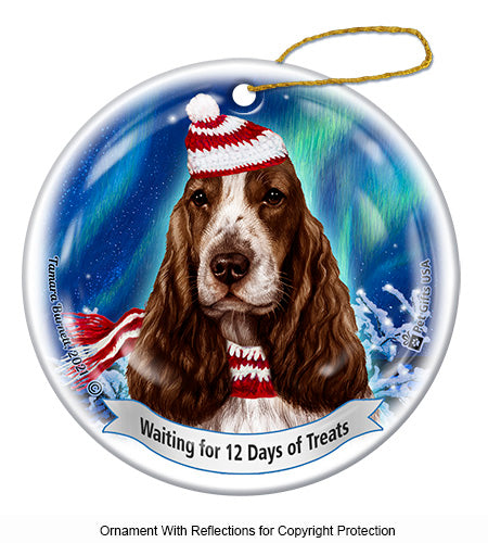 English Cocker Spaniel Liver and White Ornament