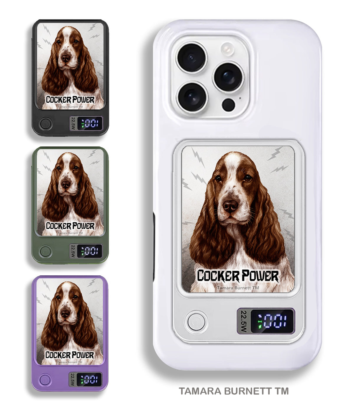 English Cocker Spaniel Liver and White Phone Bank Wireless Charger