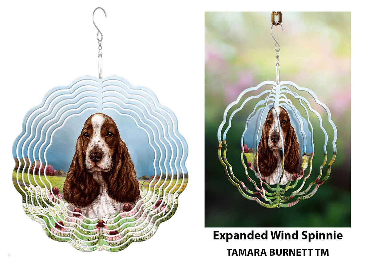 English Cocker Spaniel Liver and White Wind Spinner