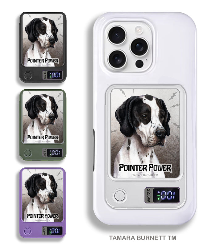 English Pointer Black and White Phone Bank Wireless Charger