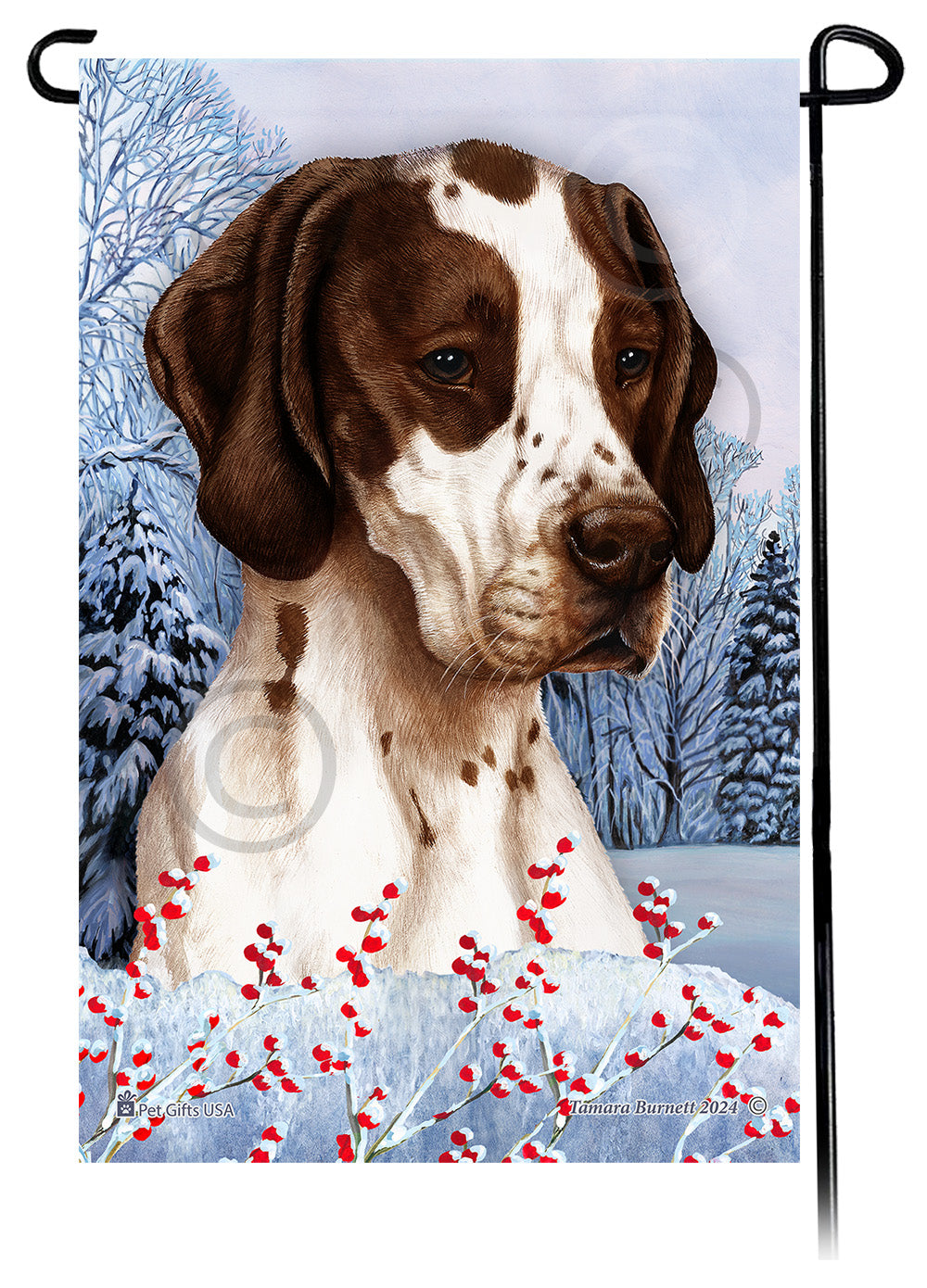 English Pointer Winterberries - Garden Flag