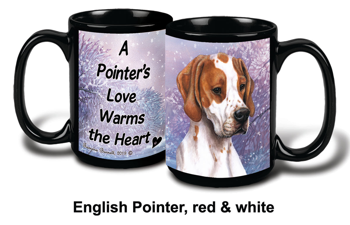 English Pointer Red/White Winter Mug 15 oz