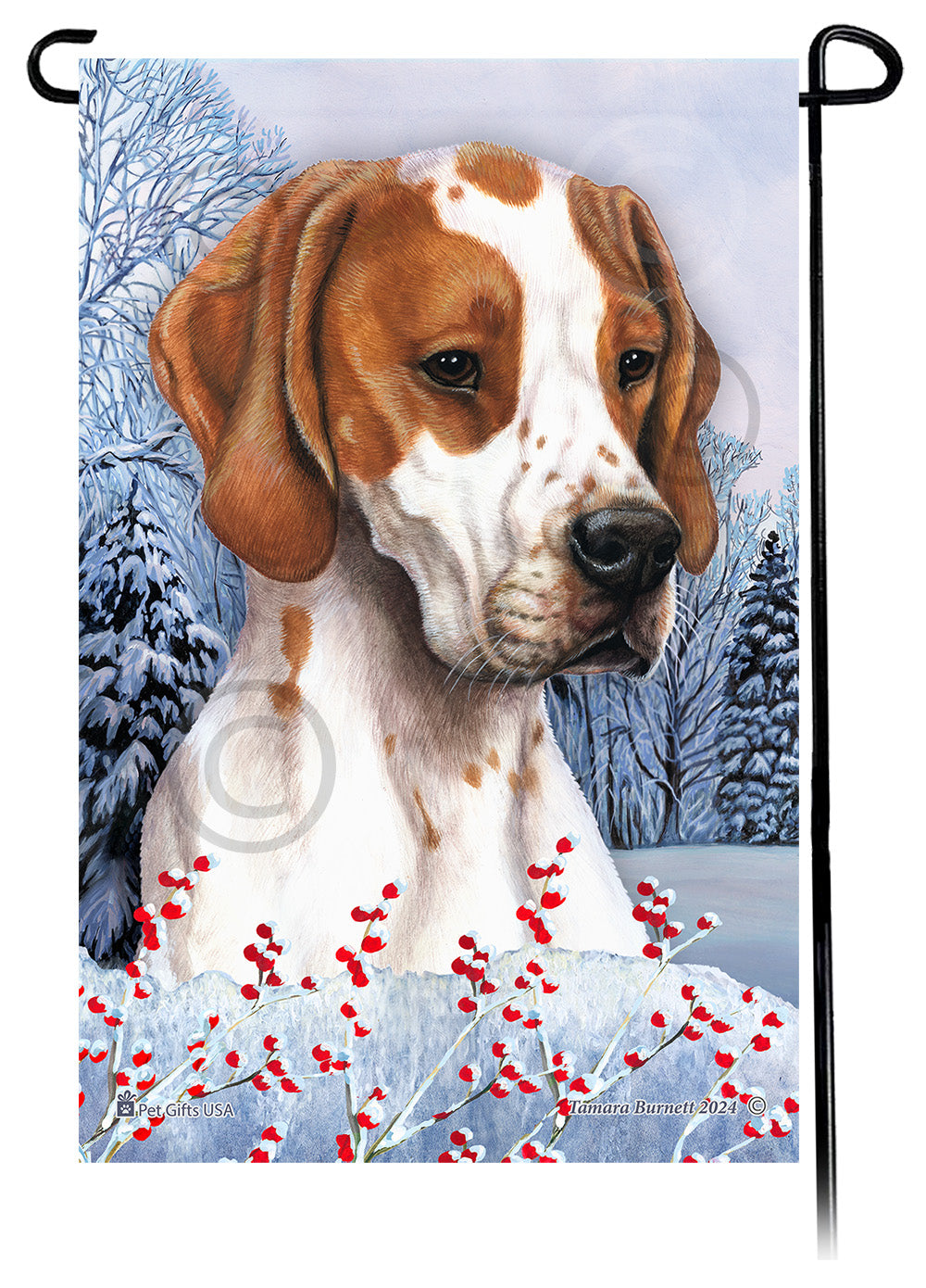 English Pointer Winterberries - Garden Flag