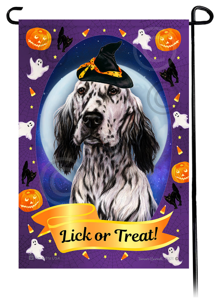English Setter Halloween Howls Garden Flags
