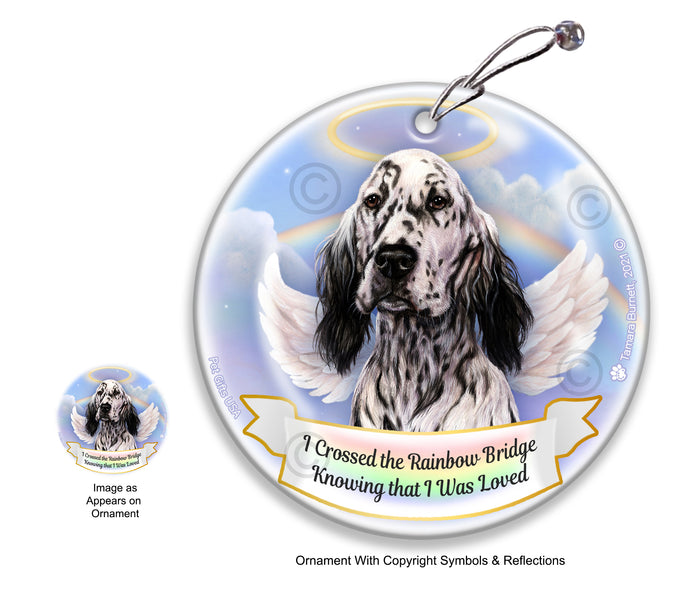 English Setter Rainbow Bridge Memorial Ornament