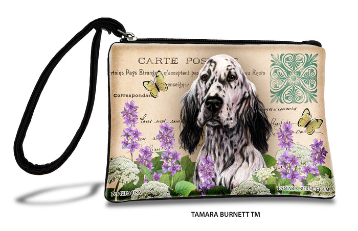 English Setter Black And White Zippees Pet Pouch