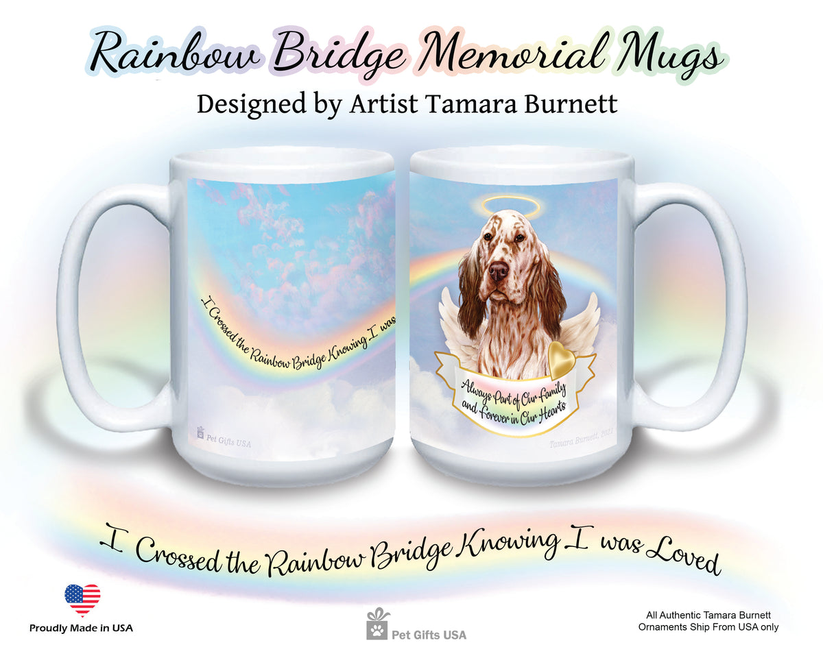 English Setter Orange Memorial Mug 15 oz