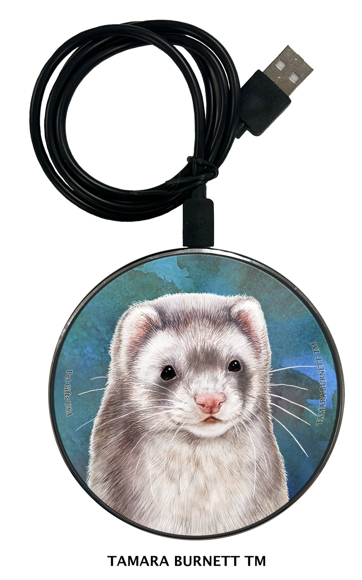 Ferret Silver Sable Zoomies Wireless Charger