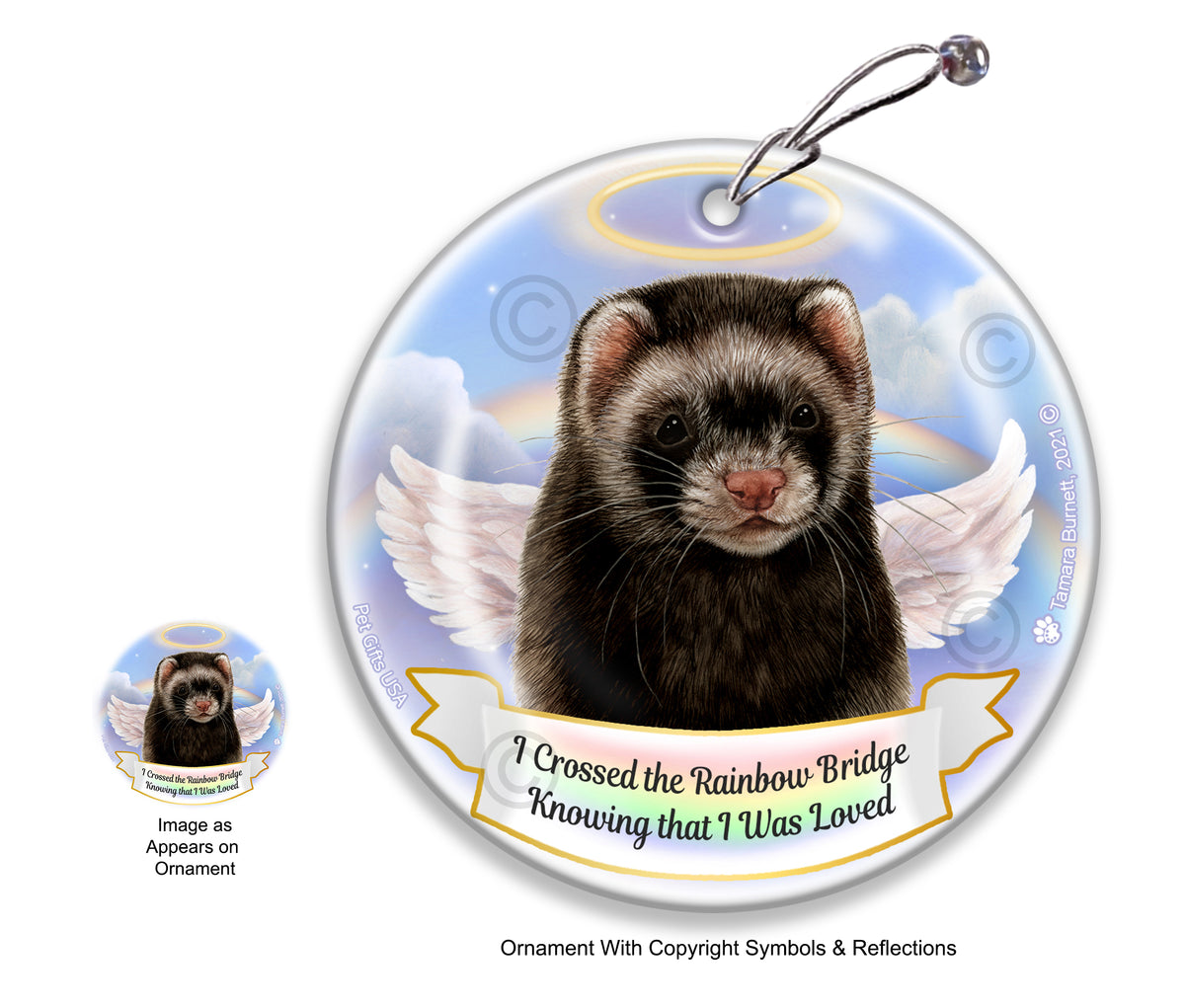 Ferret Rainbow Bridge Memorial Ornament