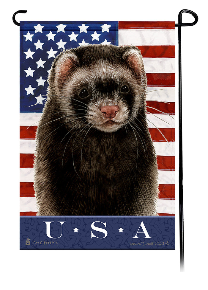 Black Sable Mitt Ferret True Blue Garden Flags