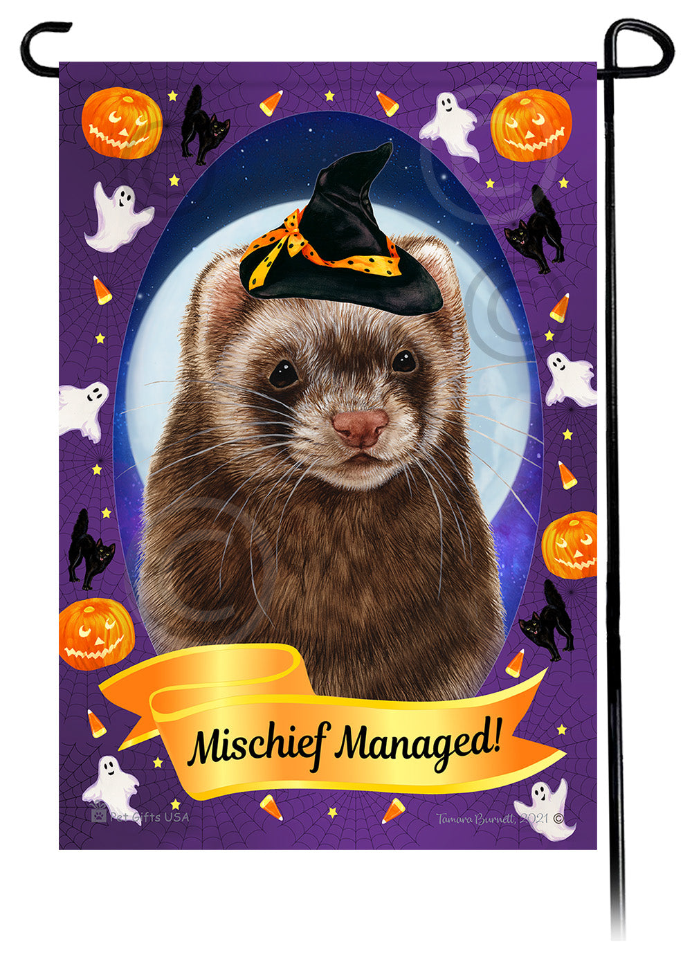Ferret Halloween Howls - Garden Flag