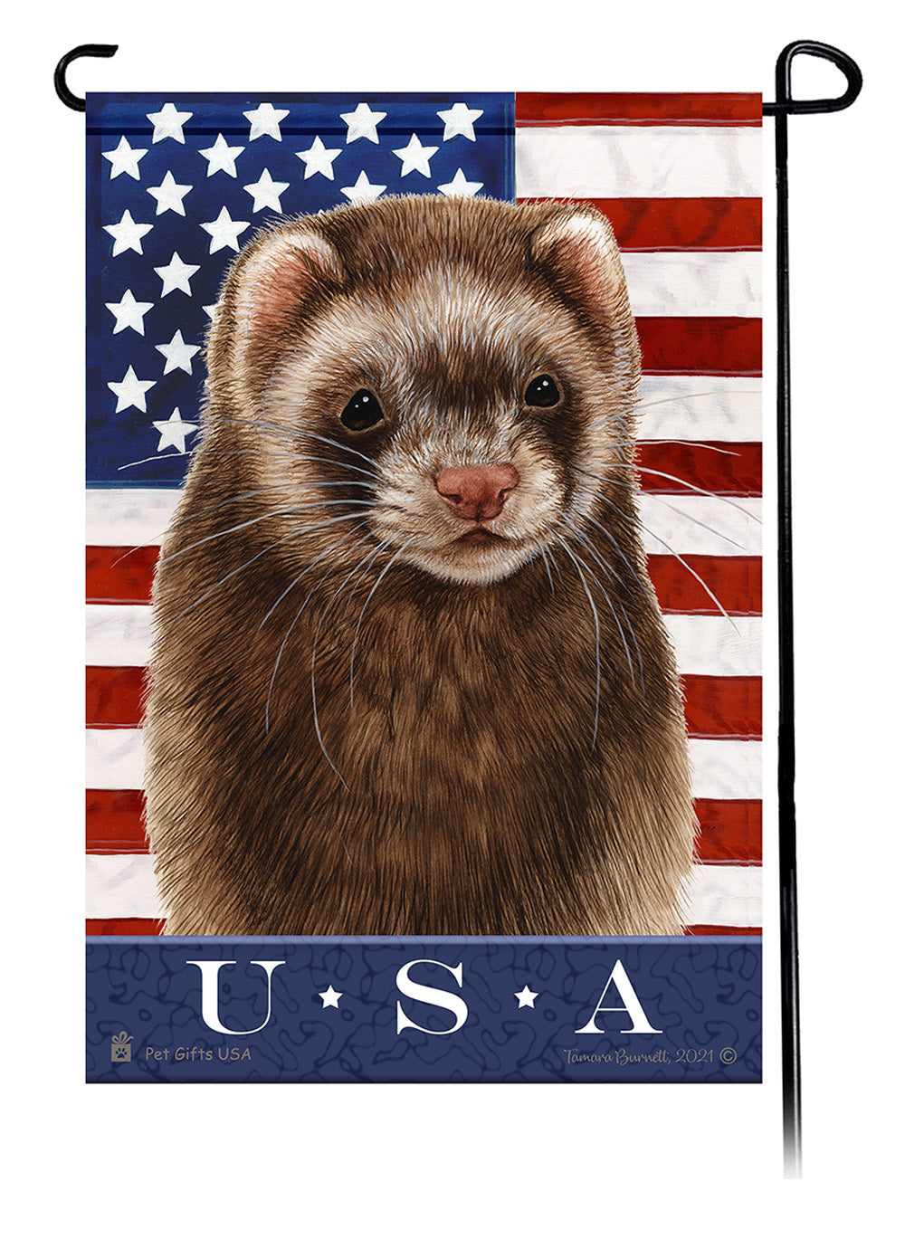Chocolate Sable Mitt Ferret True Blue Garden Flags