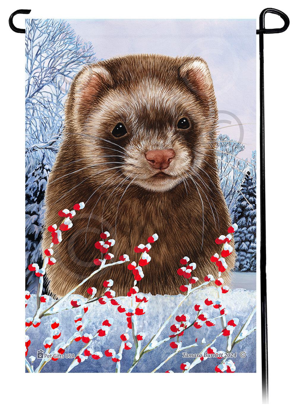 Ferret Winterberries - Garden Flag