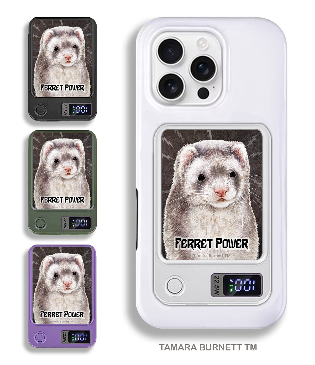 Ferret Silver Sable Phone Bank Wireless Charger