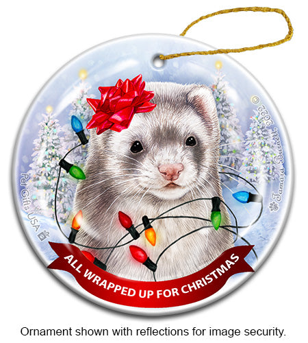 Ferret Silver Ornament