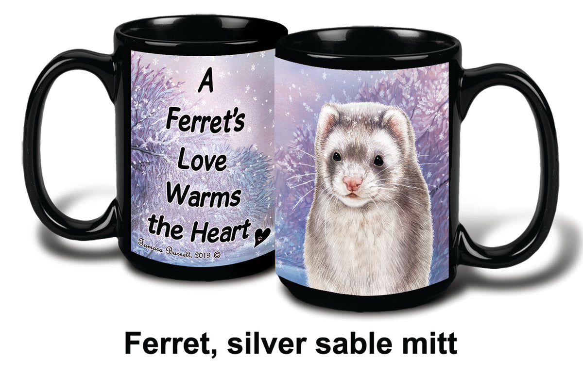 Ferret Silver Sable Winter Mug 15 oz
