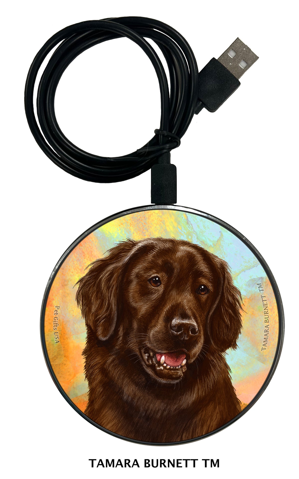Flat Coated Retriever Liver Zoomies Wireless Charger