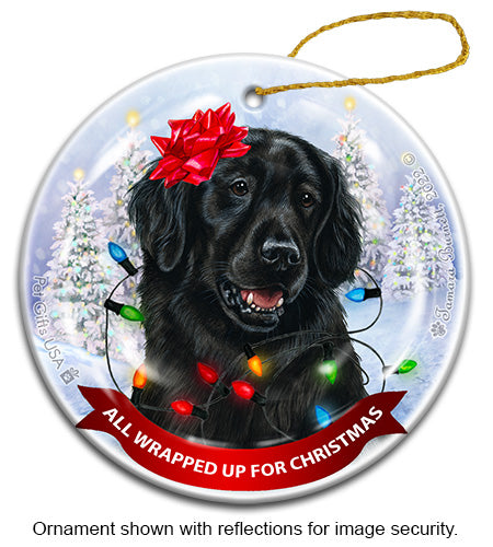 Flat Coated Retriever All Wrapped Up Ornament