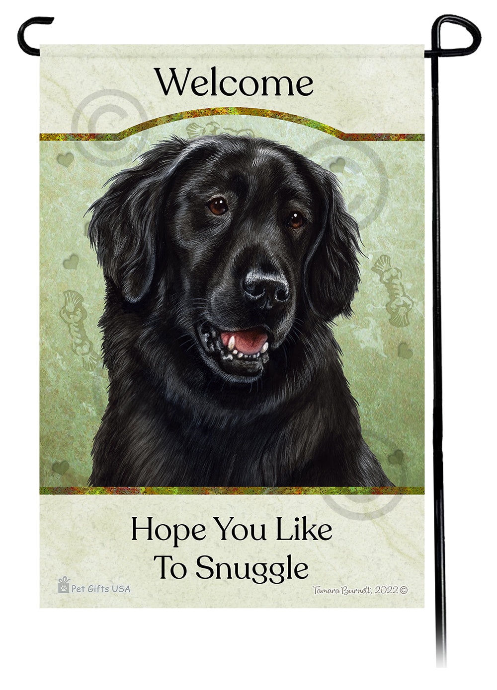 Flat Coated Retriever Hope You Like To Snuggle Garden Flags