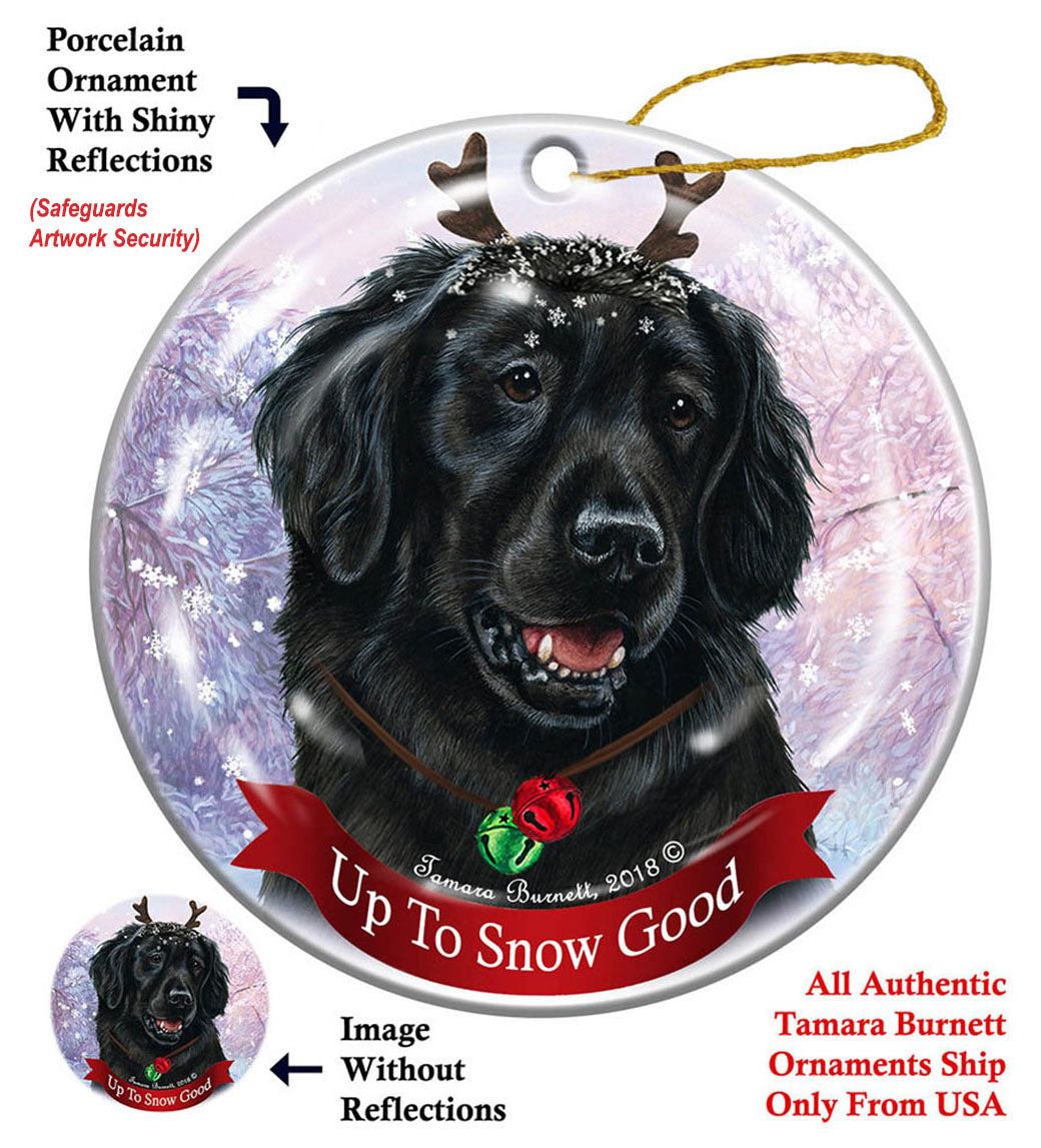 Flat Coated Retriever - Up To Snow Good Ornament