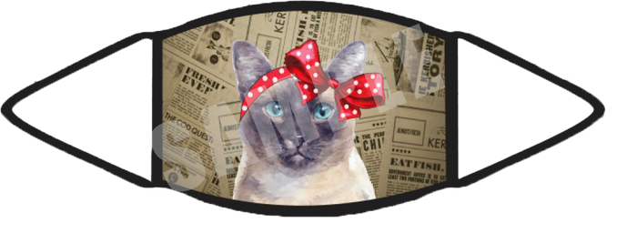 Siamese Cat (Brown) Face Mask