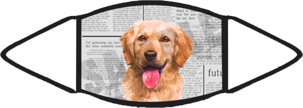 Golden Retriever (Newspaper) Face Mask