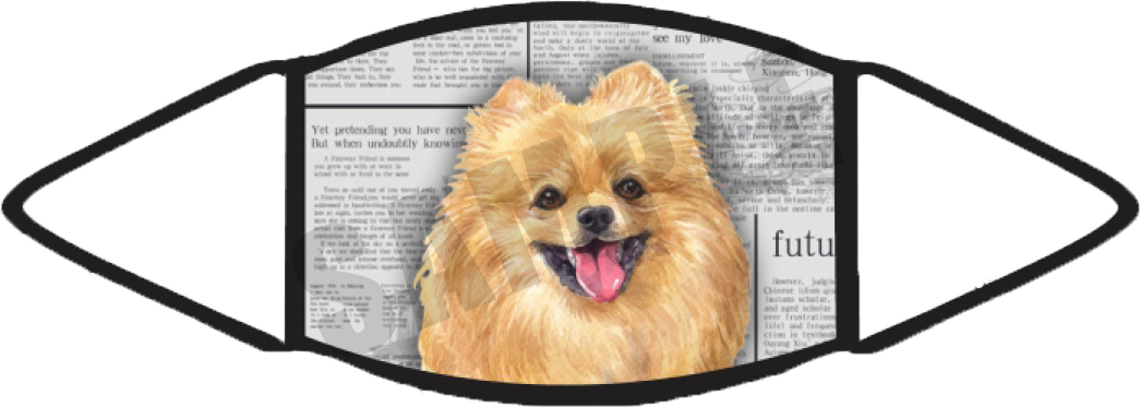 Pomeranian (Newspaper) Face Mask