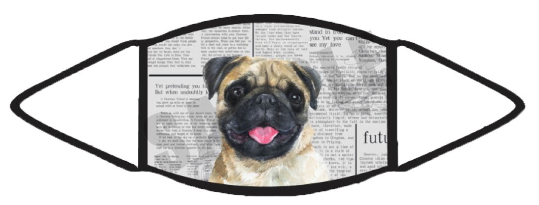 Pug Tan (Newspaper) Face Mask