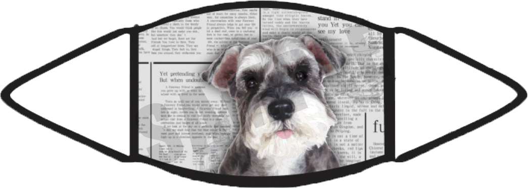 Schnauzer (Newspaper) Face Mask
