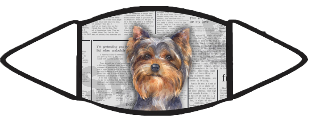 Yorkie (Newspaper) Face Mask