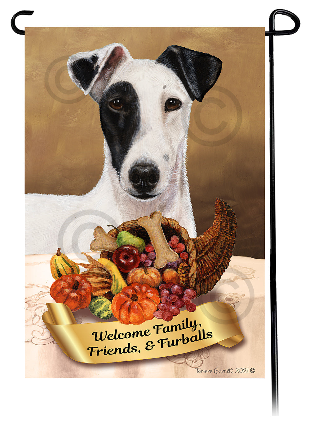 Fox Terrier Thanksgiving Garden Flags