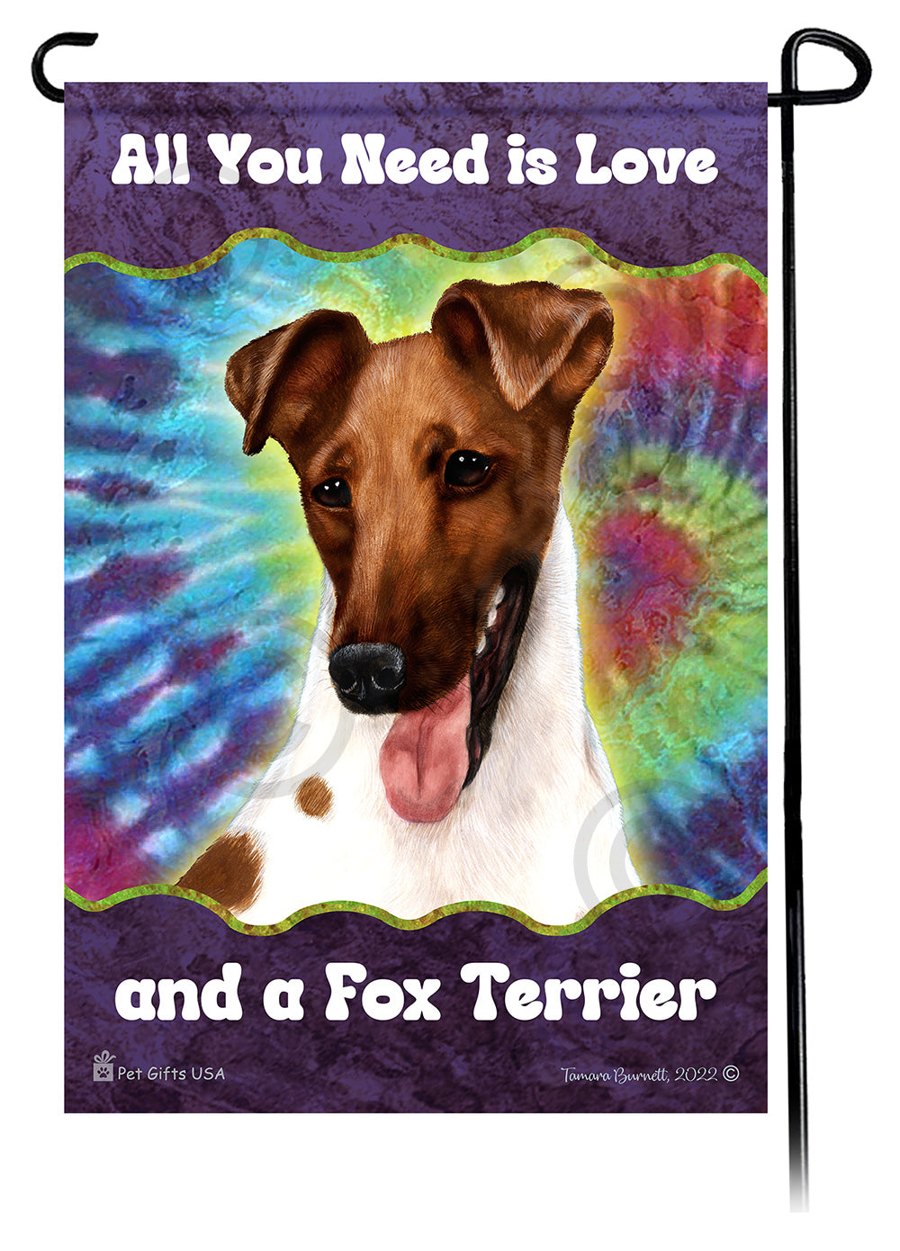 Fox Terrier All You Need Is Love Garden Flag