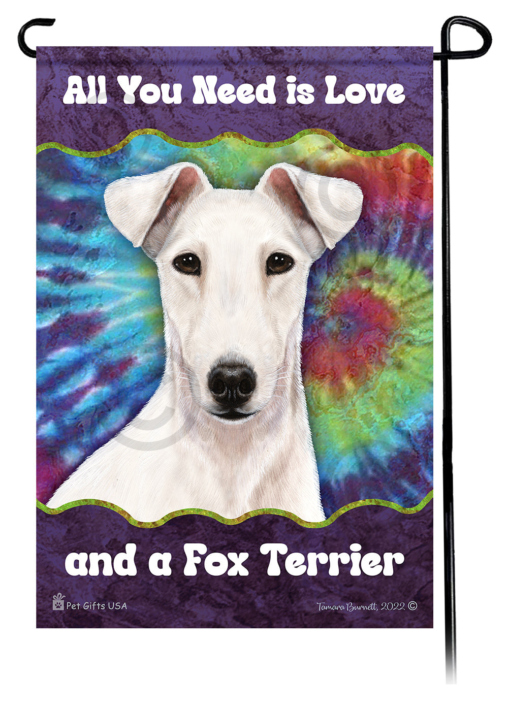 Fox Terrier All You Need Is Love Garden Flag